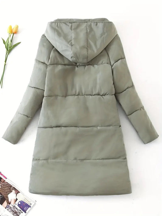 Kapuzenmantel Damen Modern Warme Winterjacke - IdealeKleiden