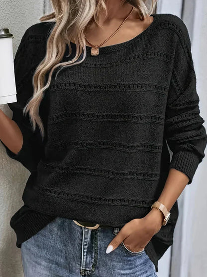 Lila Strickpullover Damen Langarm