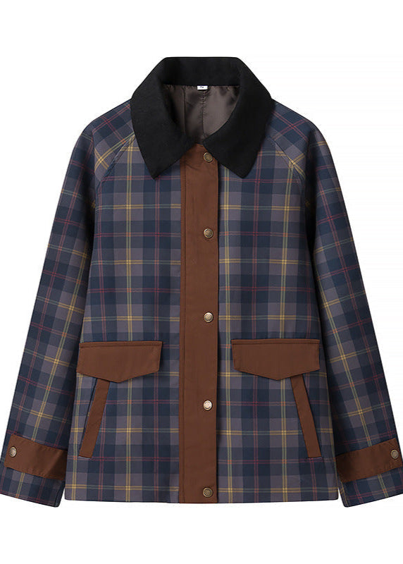Karierte Oversized-Jacke Große Größen