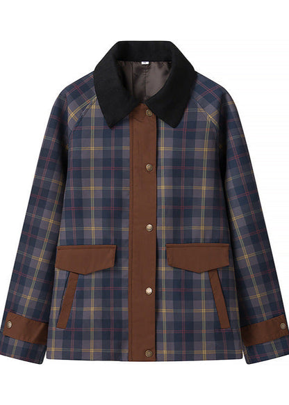 Karierte Oversized-Jacke Große Größen