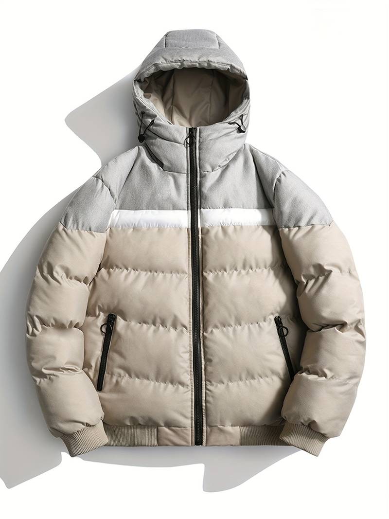 Lässige Wattierte Jacke Farbblock Style