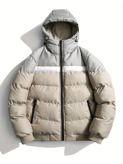 Lässige Wattierte Jacke Farbblock Style