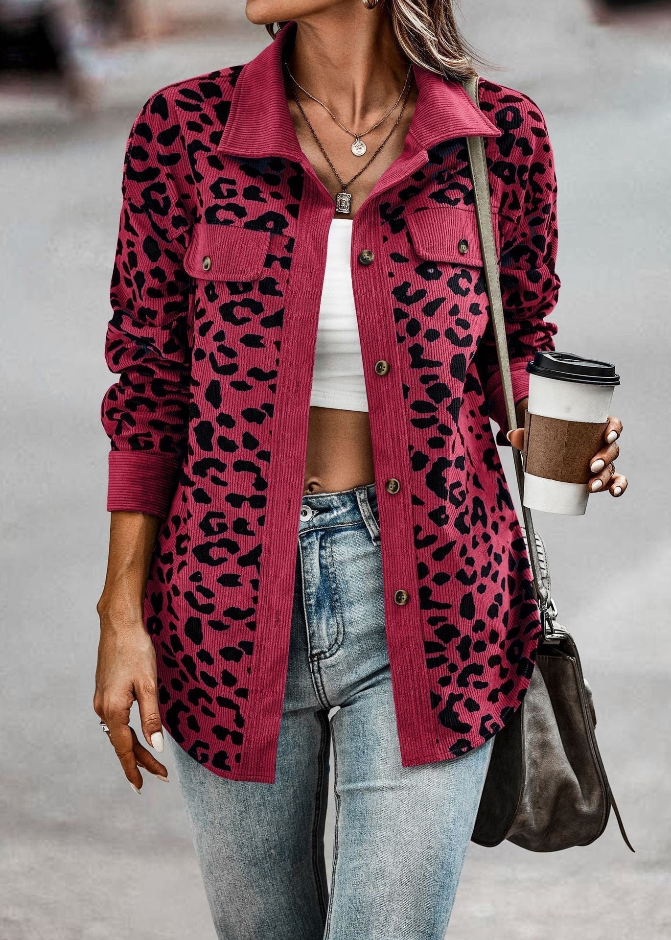 Leopard Jacke Damen Frühjahr Trendy Premium