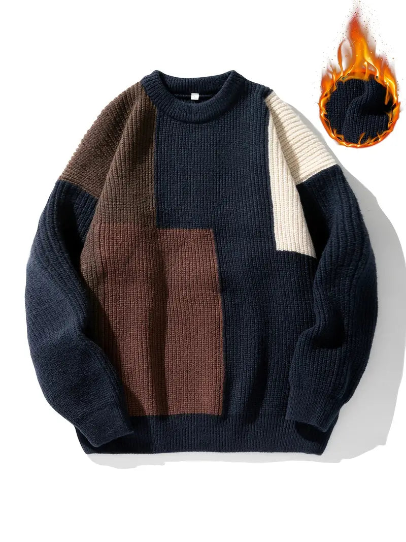 Lässiger Damen Pullover Modern Kontrast Farben