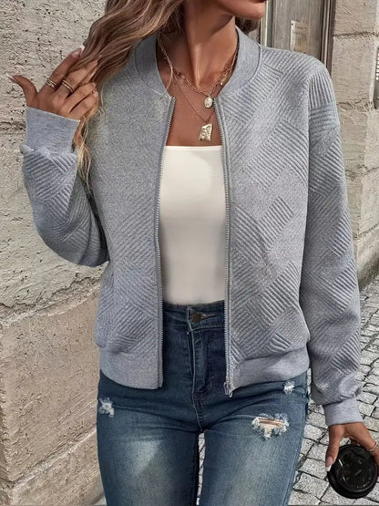 Damen Strickjacke Reißverschluss Modern Schnitt