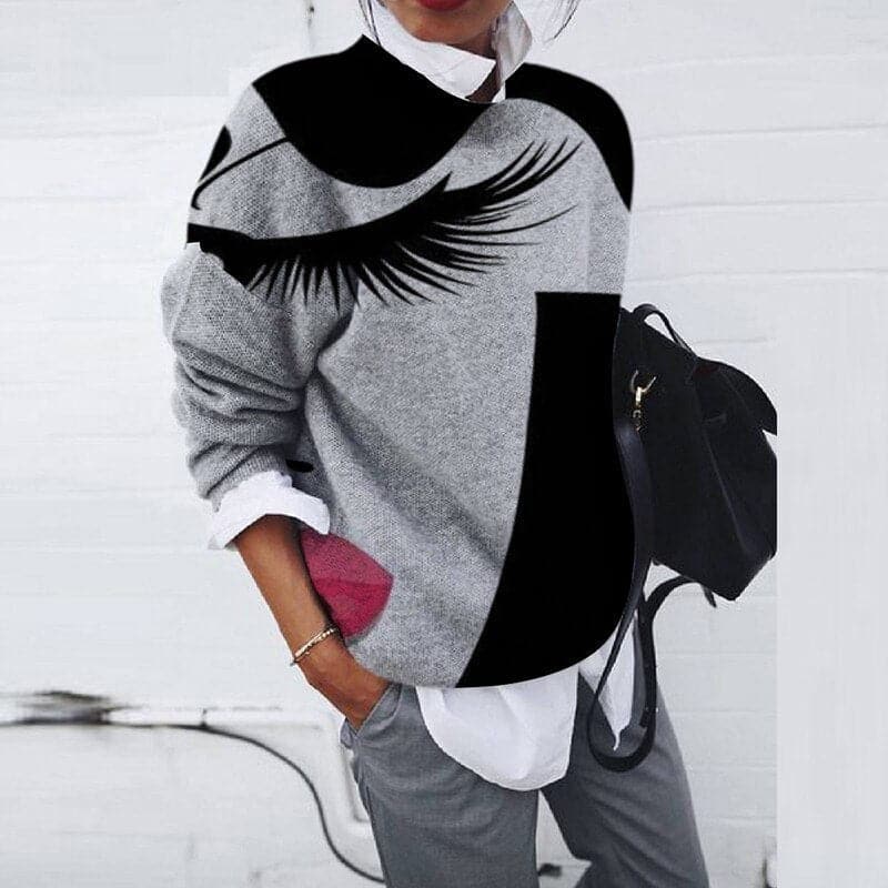 Bequemes Sweatshirt mit Grafikdruck und Rundhals - IdealeKleiden
