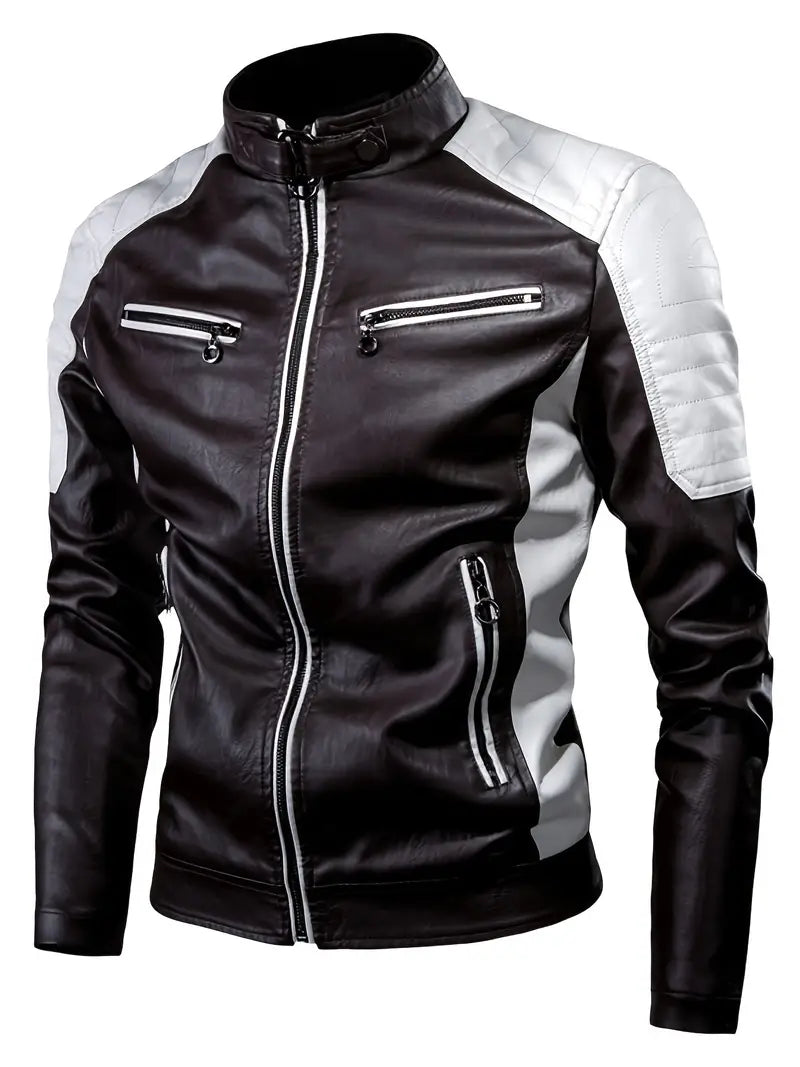 Simon - Lederjacke Herren Modern Bikerstil - IdealeKleiden