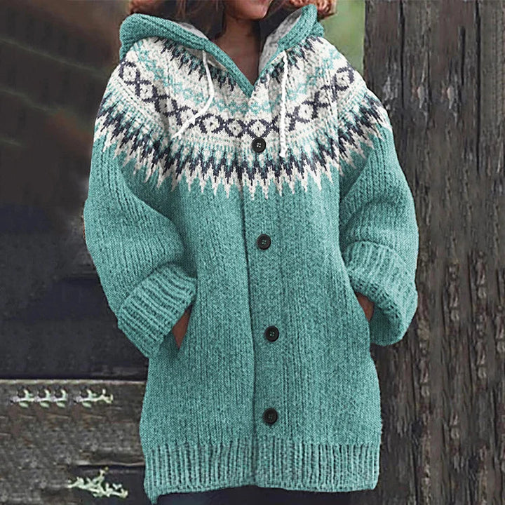 Modischer Strickpullover Damen mit Trend-Print