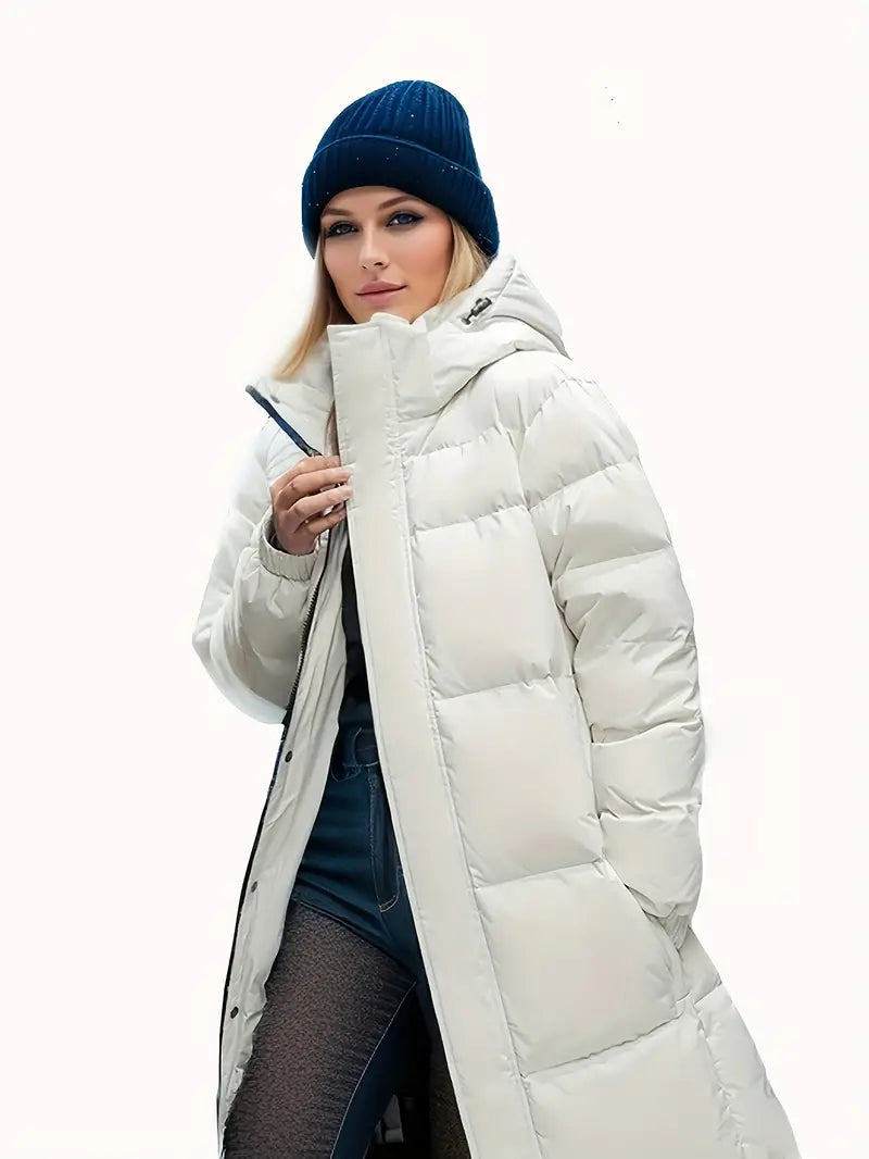 Damen Wintermantel Lang Daunen Mantel Warm