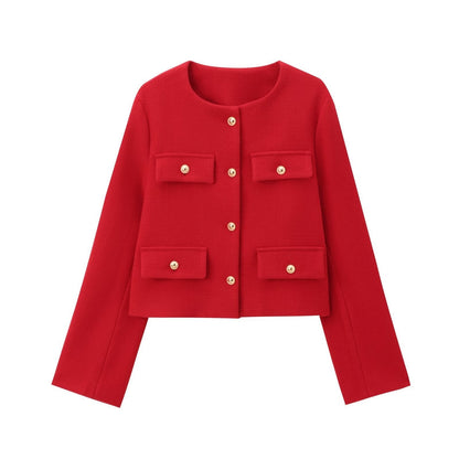 Elegante Blazer Jacke Halsreiher Design