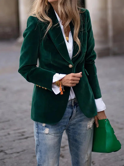 Elegante Damenjacke Samt Optik