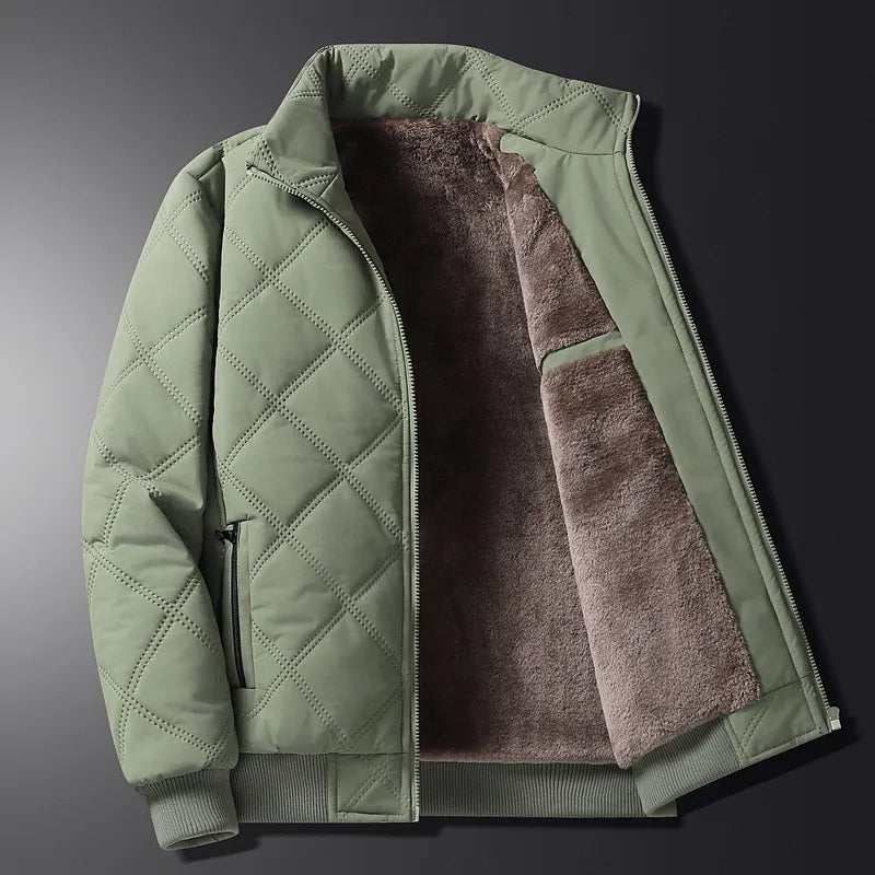 Herren Fleece Mantel Warm Winterjacke