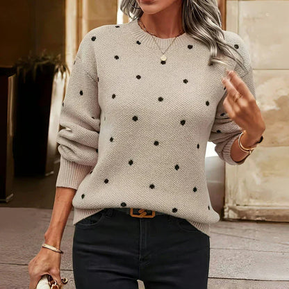 Lilah | Frauen Strickpullover mit Punkten - IdealeKleiden