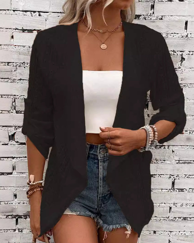 Elegante Strickjacke Damen Modern Einfarbig