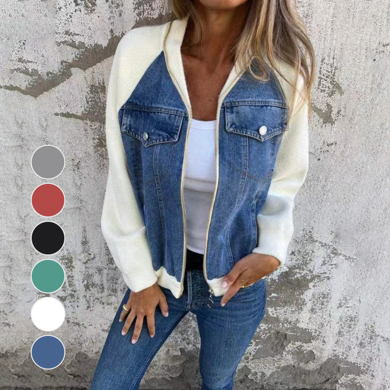 Stylistische Damen Jeansjacke Freizeit