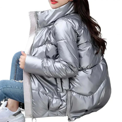 Winterjacke Glanz Effekt Stil