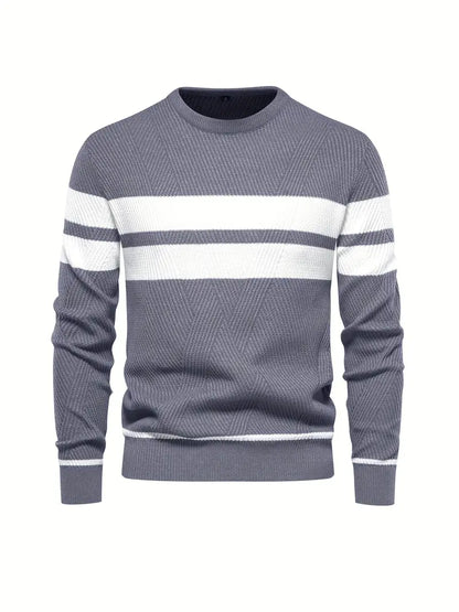 Herren Pullover Streifenmuster Modern