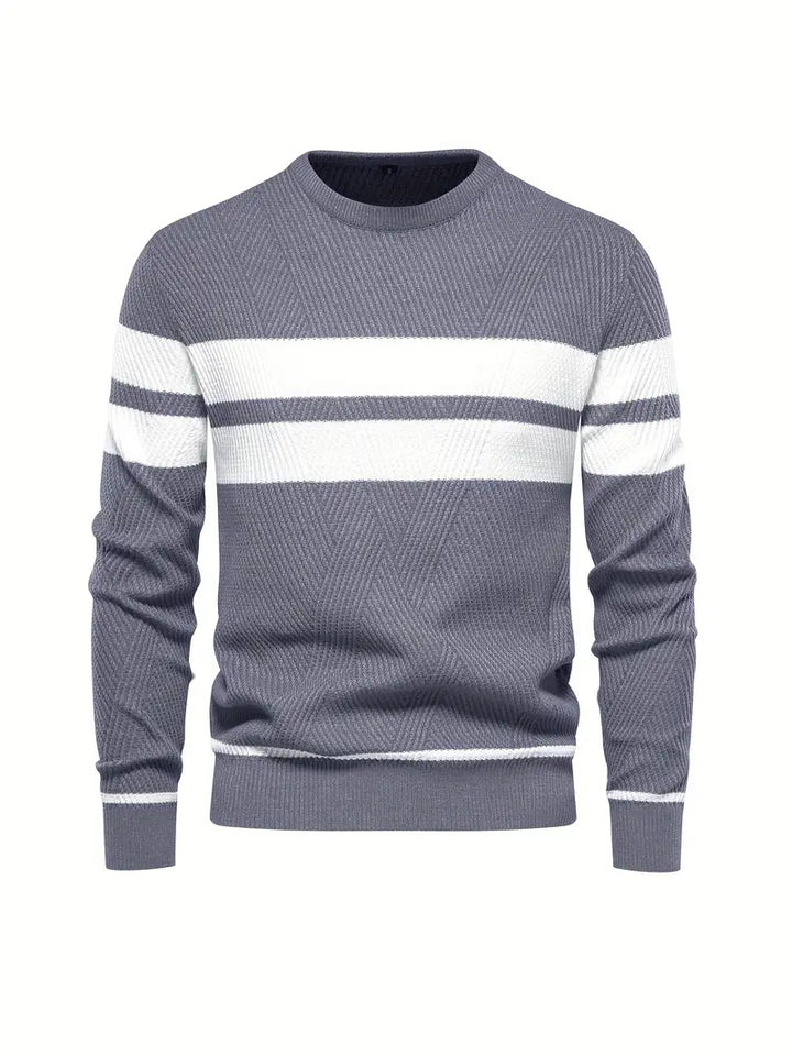 Herren Pullover Streifenmuster Modern