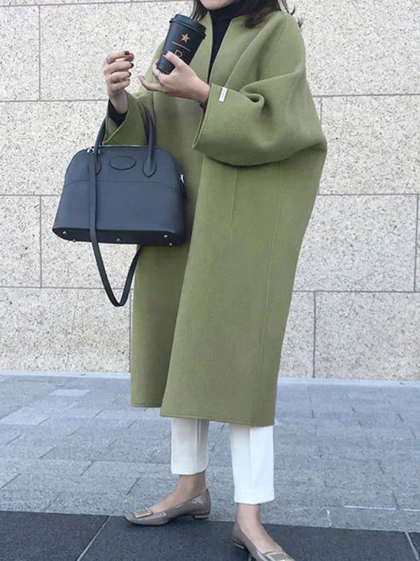 Lisi - Damen Wollmantel Lang Elegant