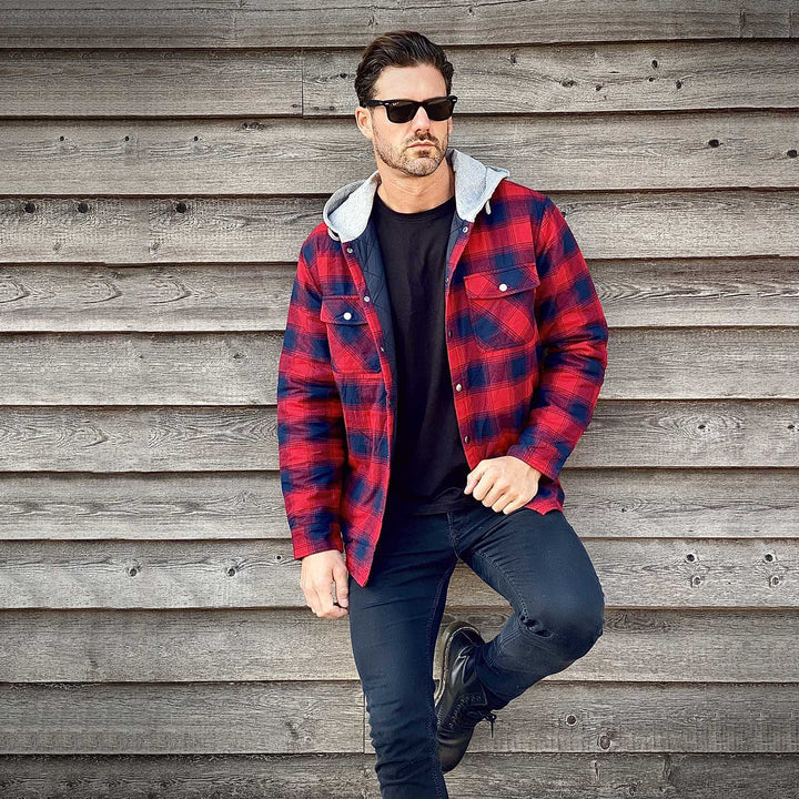 Harrison - Warme Flanell Herren Winterjacke - IdealeKleiden