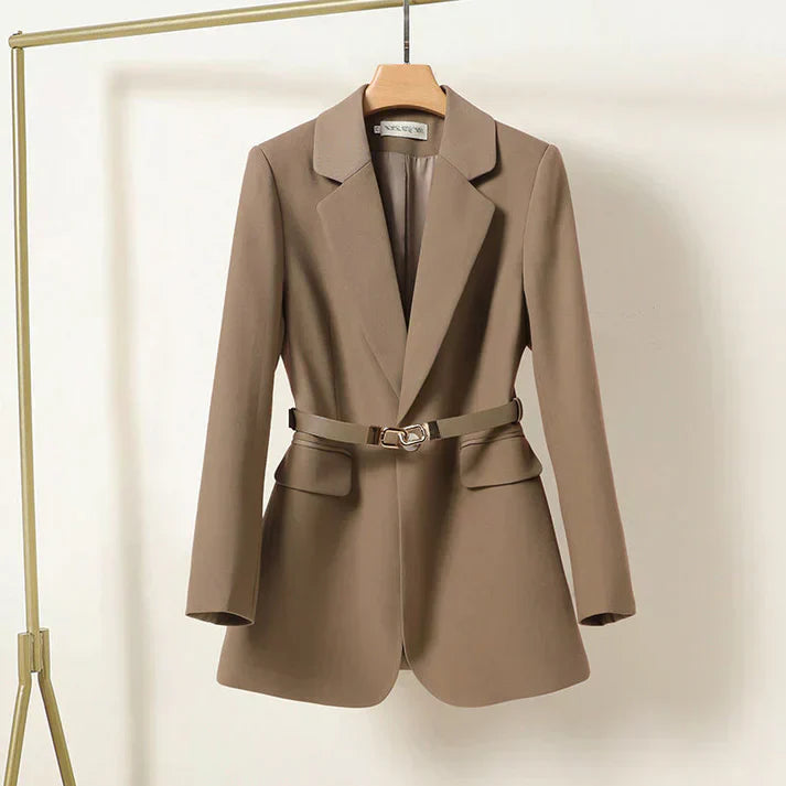 Elegante Damenblazer Mit Taillengürtel