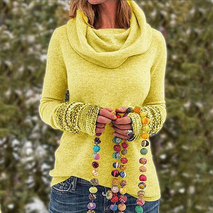 Weicher Strickpullover Lockerer Style Rollkragen