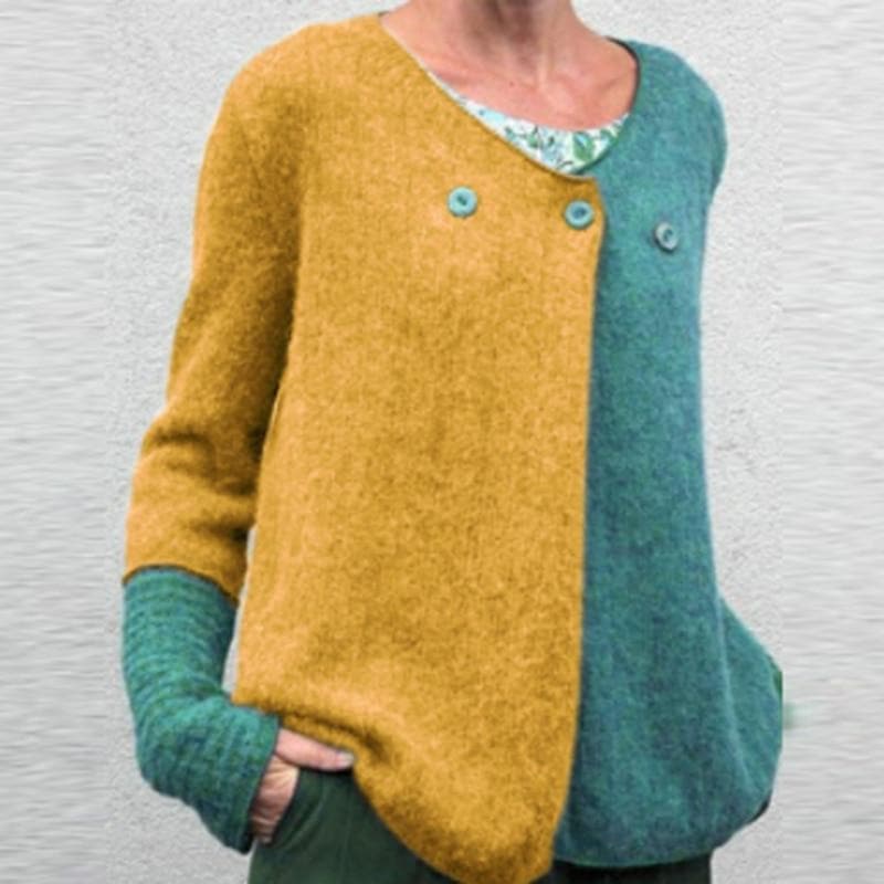Bequemes Sweatshirt Relaxed Fit Farbenfroh Knopfleuchte