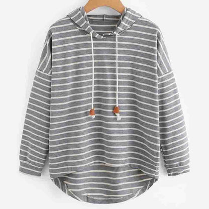 Kapuzenpullover Streifenmuster Bequem Locker