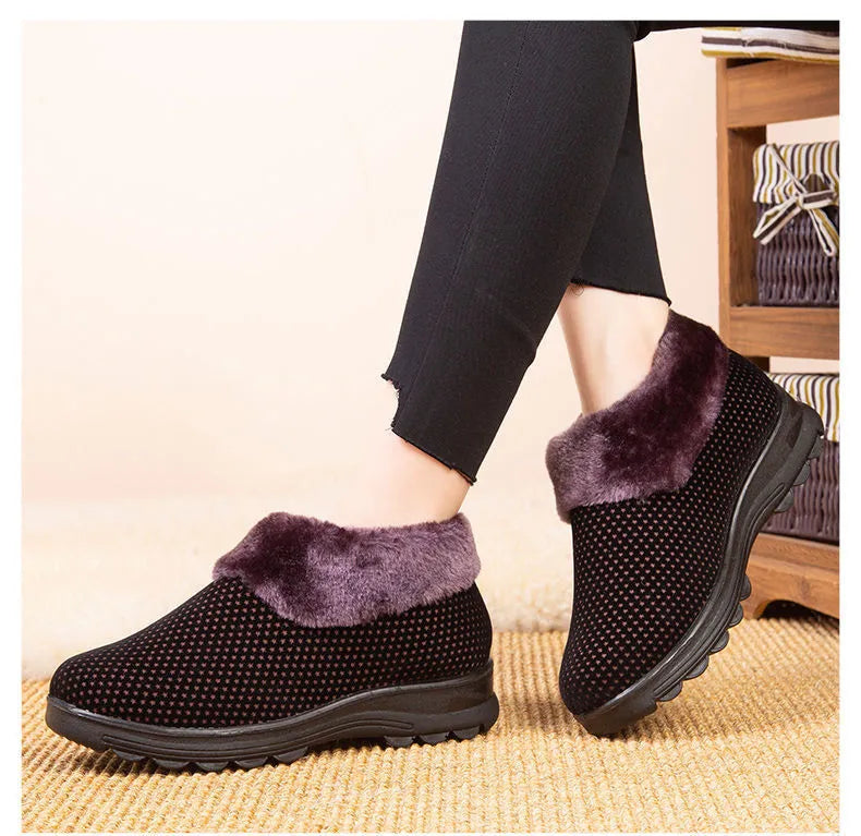 Damen Stiefel Warm Plüsch Gefüttert
