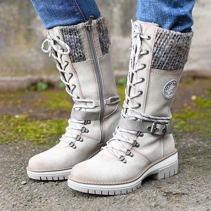 Damen Winterstiefel Leder Schwarz Elegance - IdealeKleiden