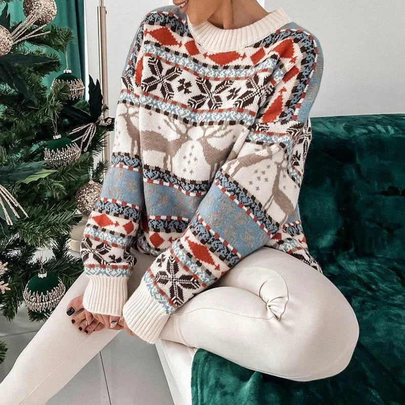 Weihnachts-Pullover Damen Kuschel Warm