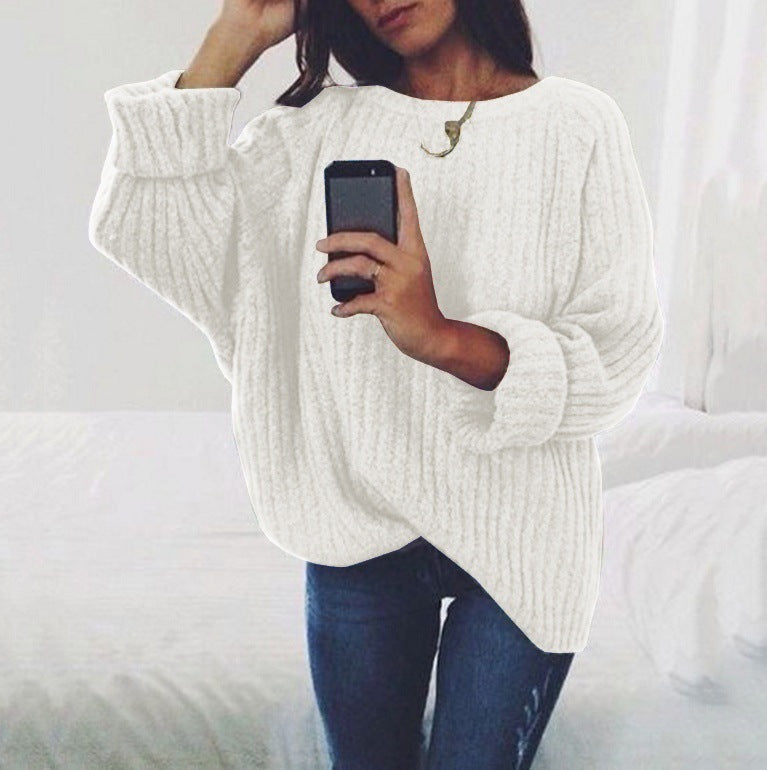 Damen Pullover Grobstrick Weite Passform