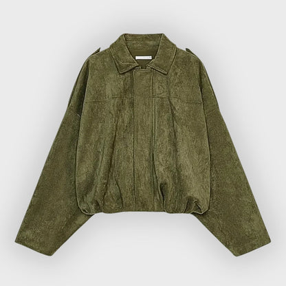 Übergroße Lederjacke Wildleder Warm & Stylish