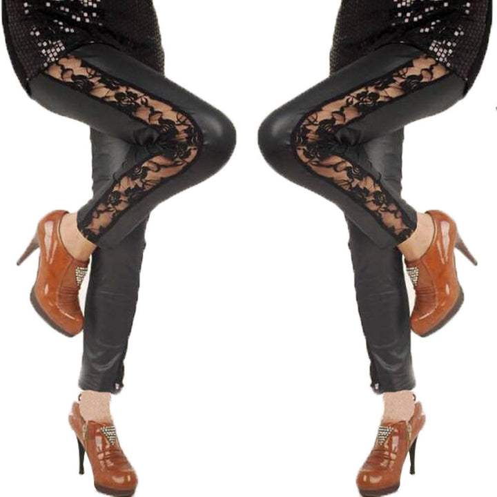 Damen Leggings Elegant Spitze Blumenmuster - IdealeKleiden