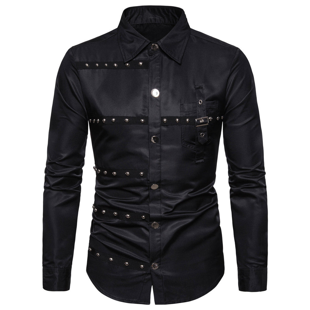Herren Hemd Modern Nieten Detail Design