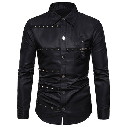 Herren Hemd Modern Nieten Detail Design