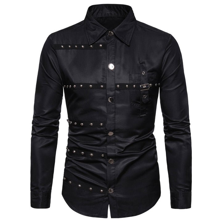 Herren Hemd Modern Nieten Detail Design