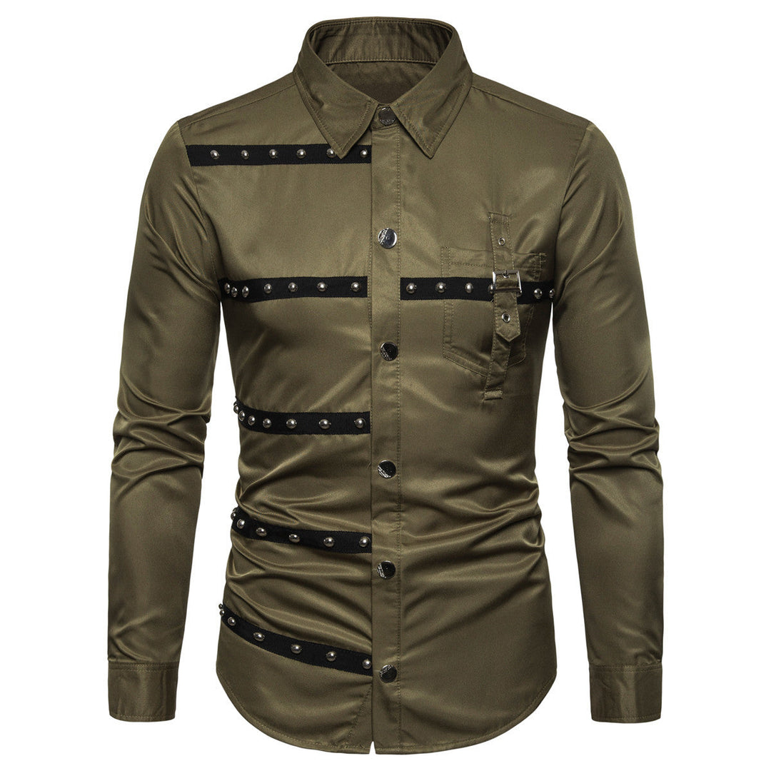 Herren Hemd Modern Nieten Detail Design