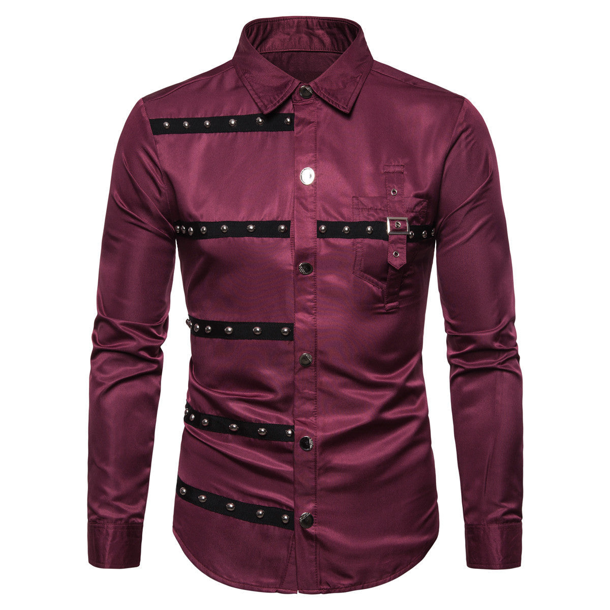 Herren Hemd Modern Nieten Detail Design