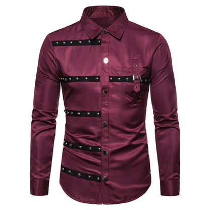 Herren Hemd Modern Nieten Detail Design