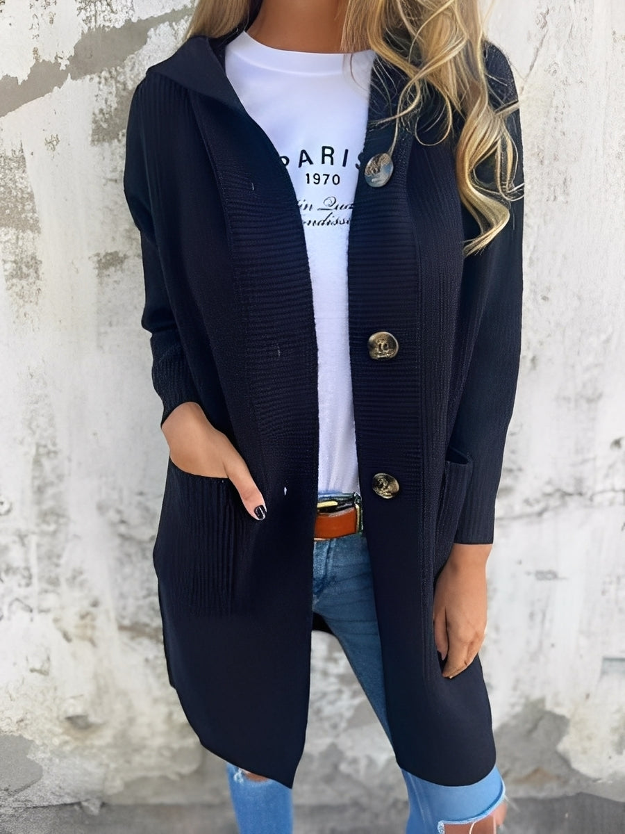 Lange Damen Cardigans mit Kapuze Bequem