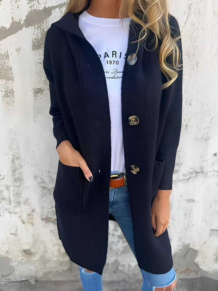 Lange Damen Cardigans mit Kapuze Bequem