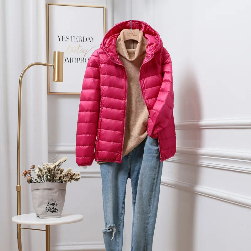 Warme Pufferjacke Kapuze Leicht