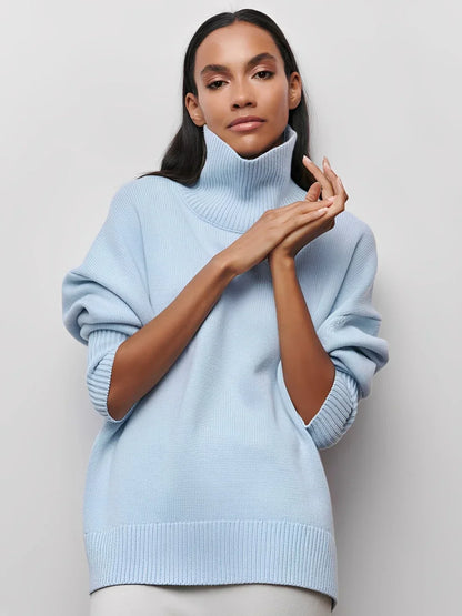 Stylischer Damen Rollkragenpullover Warm - IdealeKleiden