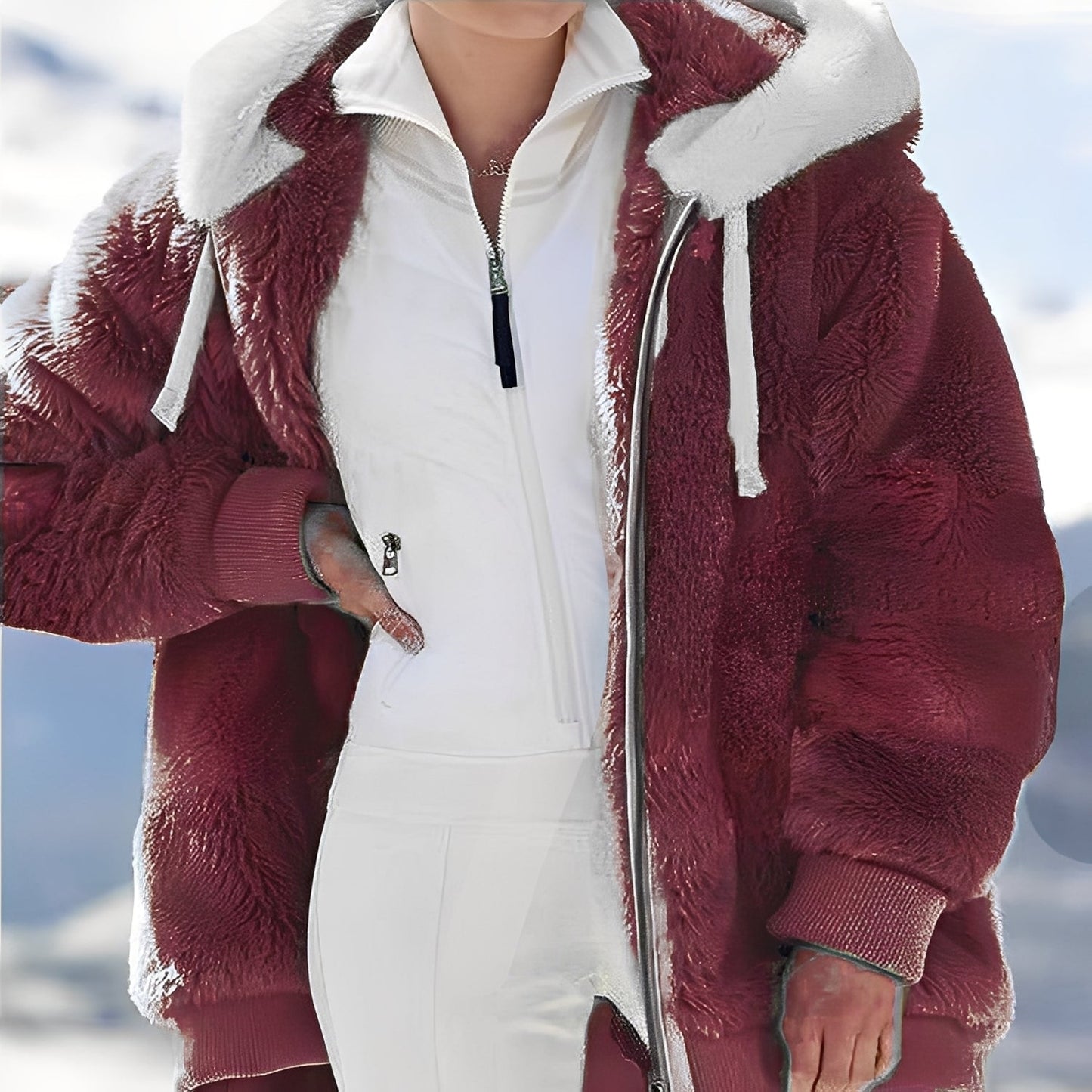 Damen Fleecejacke Bequem Weit