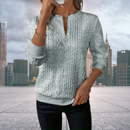 Herbstliche Zip Sweater Damen