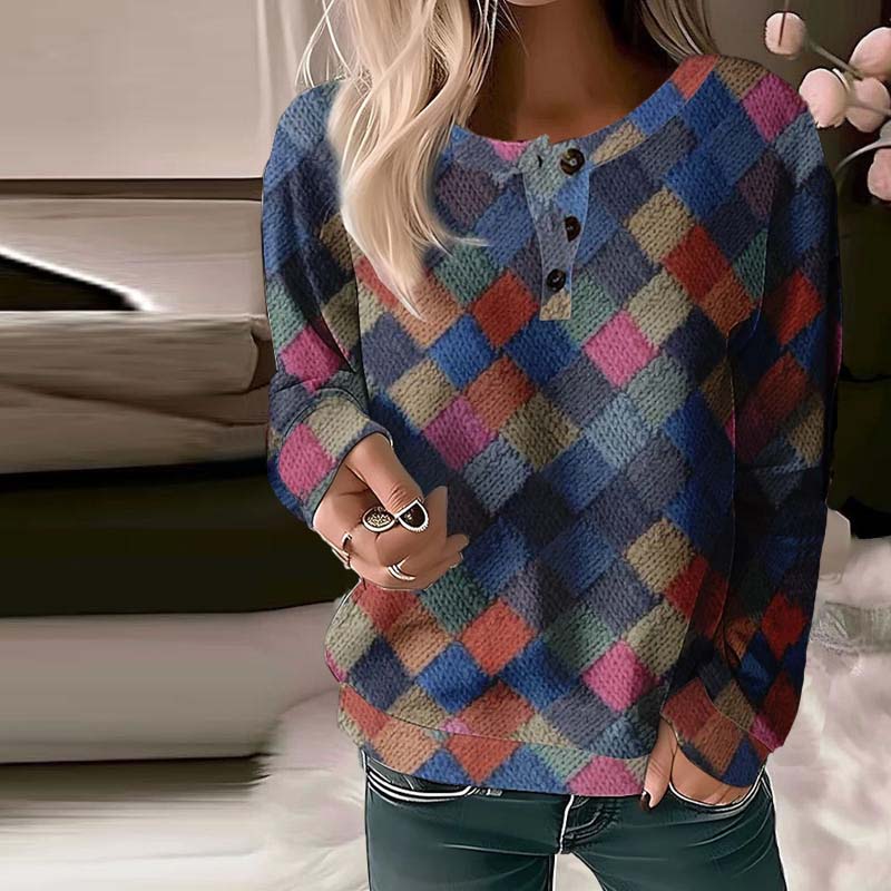 Weiches Sweatshirt Kariert Modern Warm