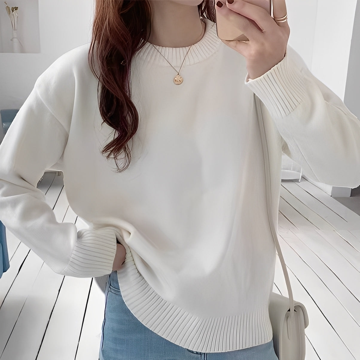Damen Oversize Pullover Einfach Chic