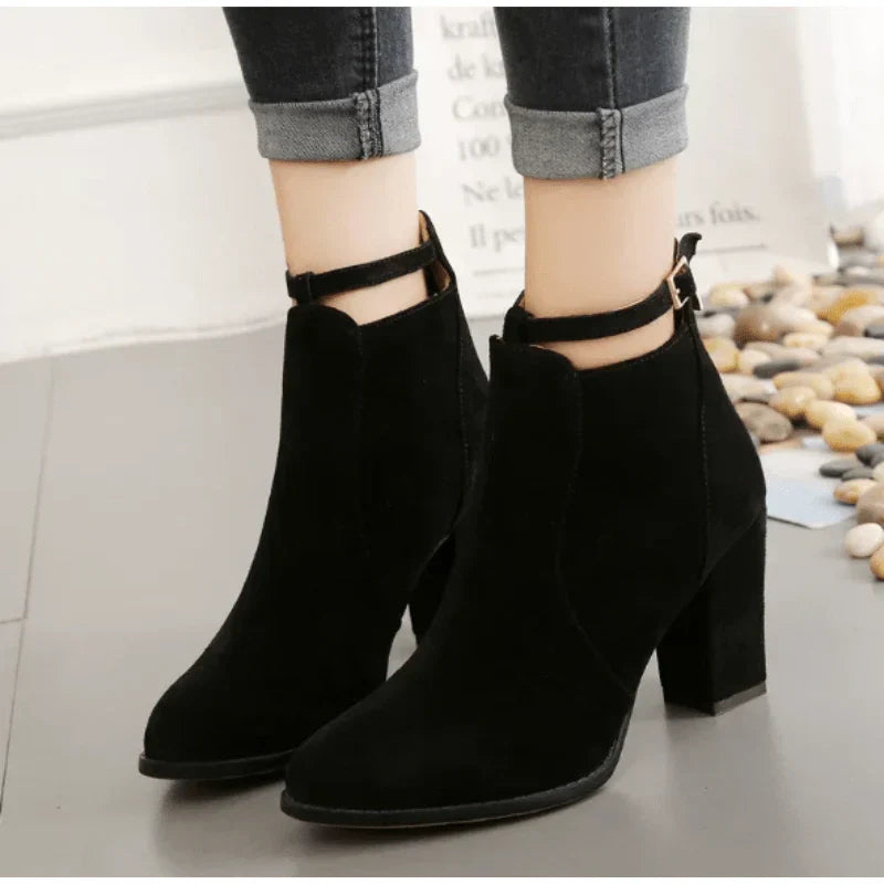 Damen Stiefeletten Hochzeit Blockabsatz Schuhe - IdealeKleiden