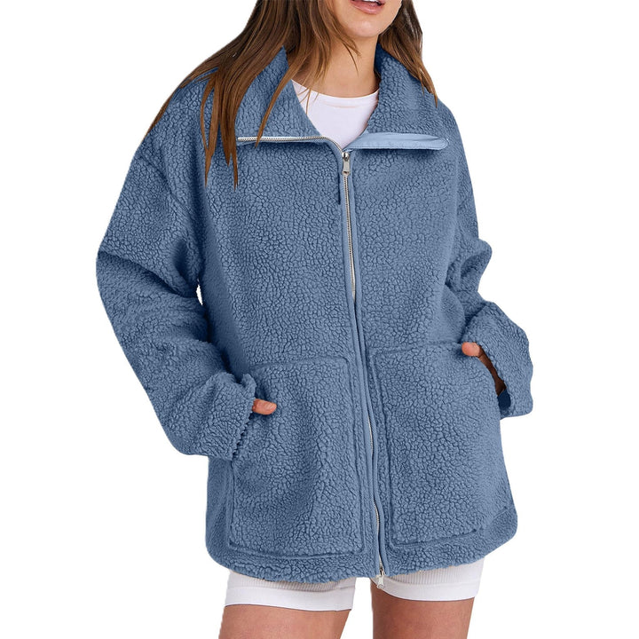 Weiche Frauenjacke Teddy Look Wolle